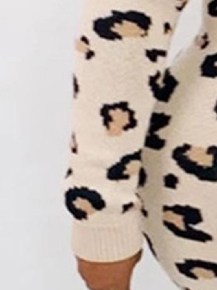 Vestido Normal Feminino Com Estampa De Leopardo Sem Ombros Acima Do Joelho