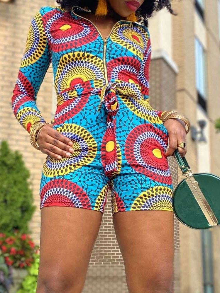 Shorts Florais Com Estampa De Macacão Feminino Reto Magro