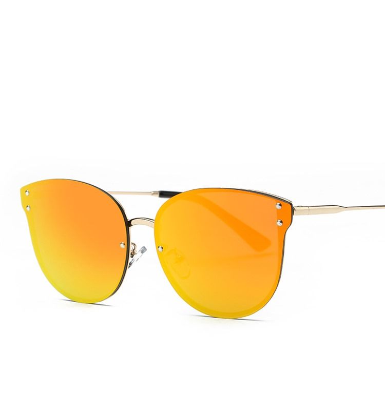 Óculos De Sol Retrô Femininos Com Lentes Coloridas Laranja