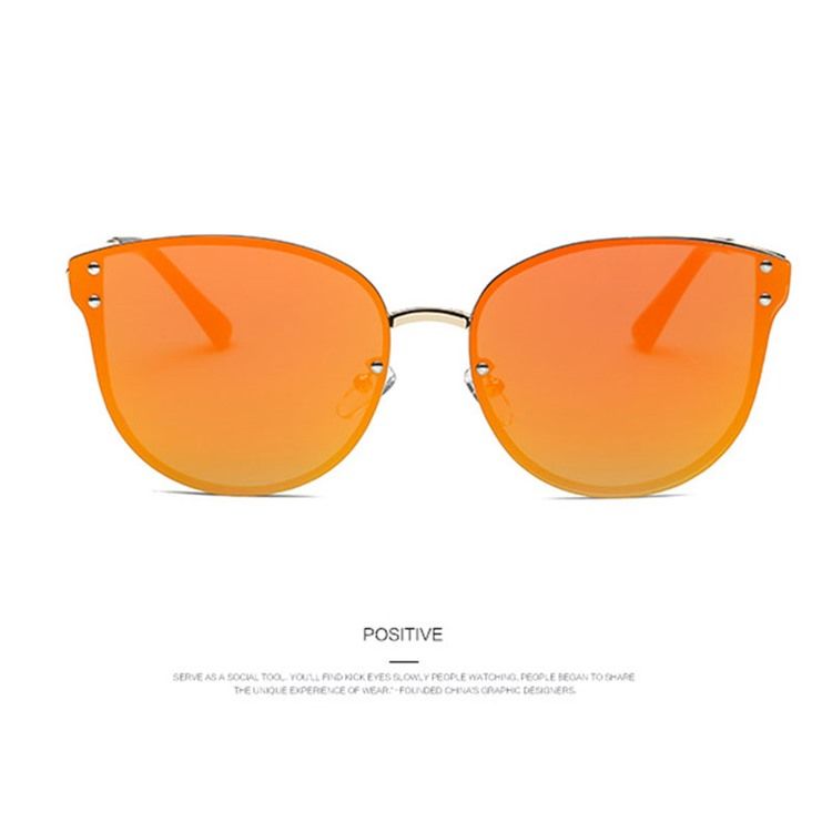 Óculos De Sol Retrô Femininos Com Lentes Coloridas Laranja