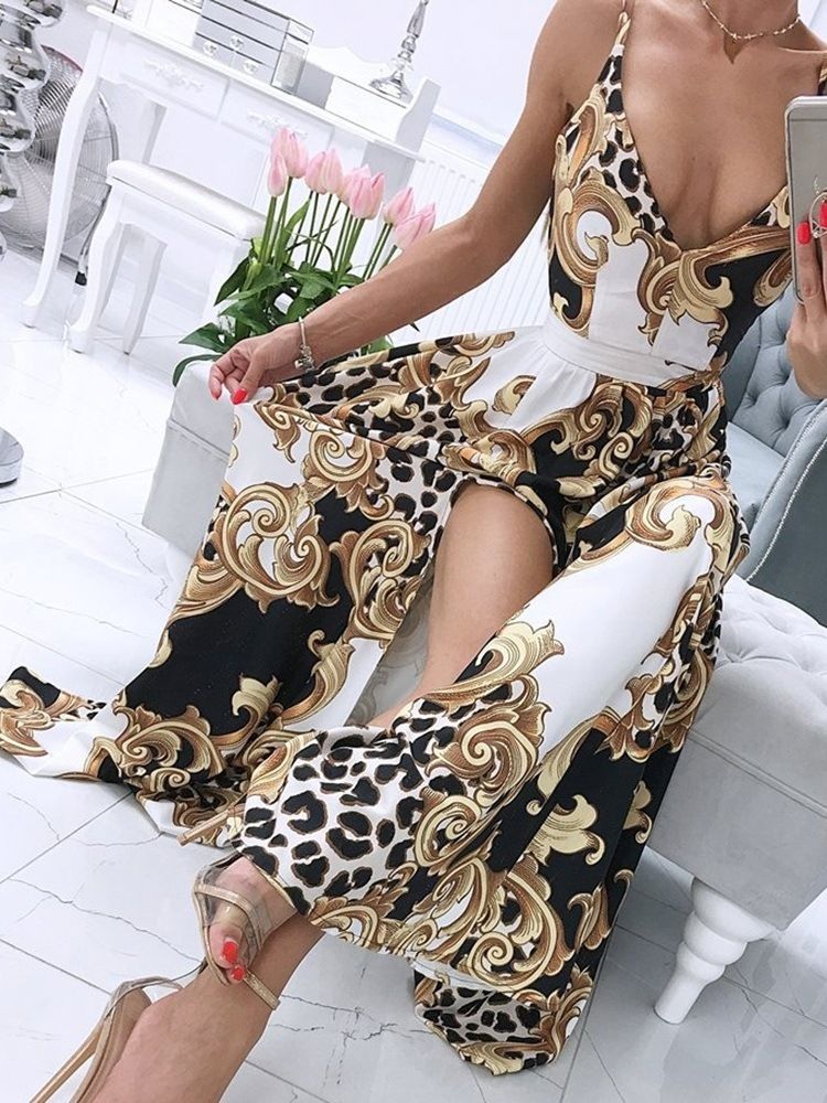 Sem Mangas Dividir Até O Chão Spaghetti Floral Maxi Dress Vestidos De Praia Para Mulheres