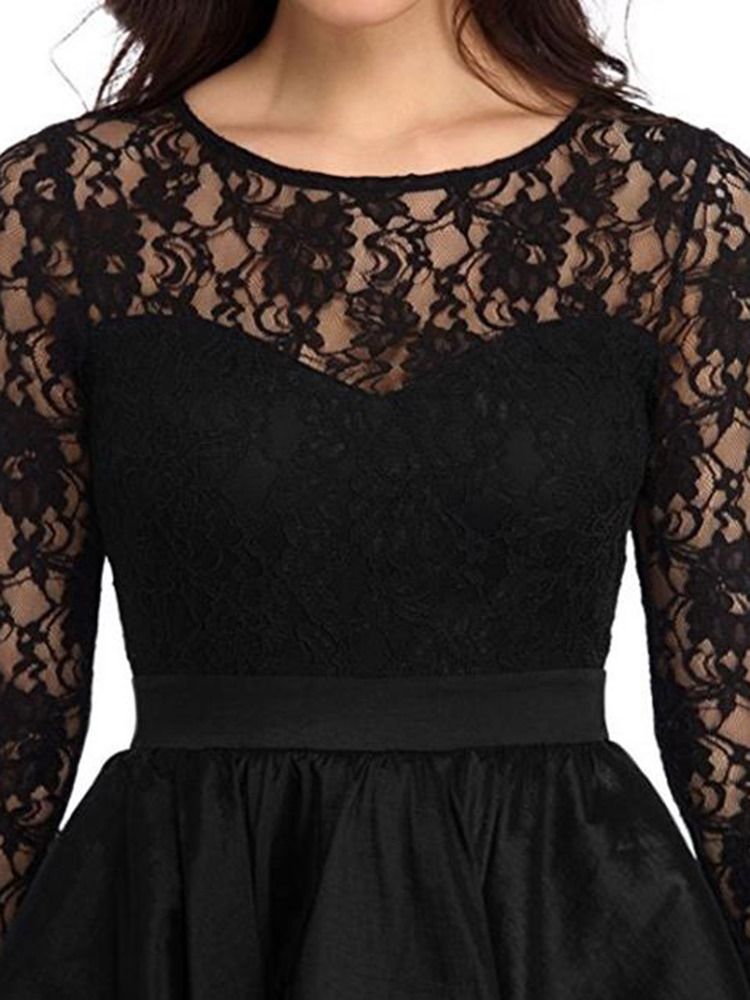 Vestido Feminino Assimétrico De Renda Oca Maxi