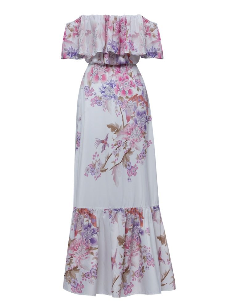 Vestido Feminino Com Estampa Floral Sem Alças