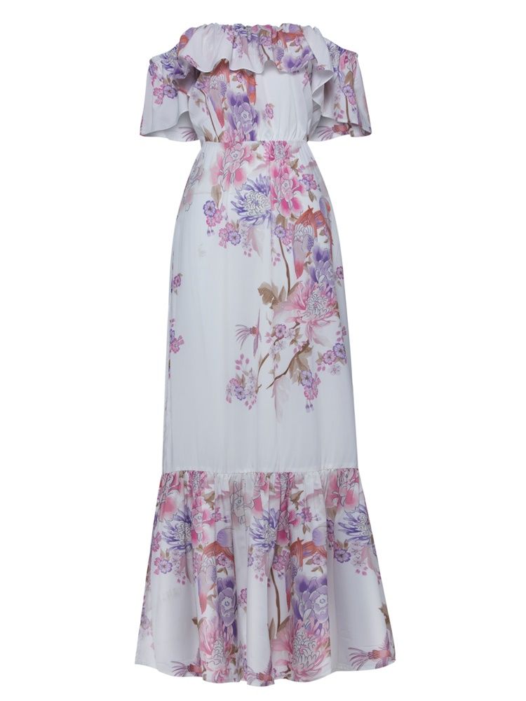 Vestido Feminino Com Estampa Floral Sem Alças