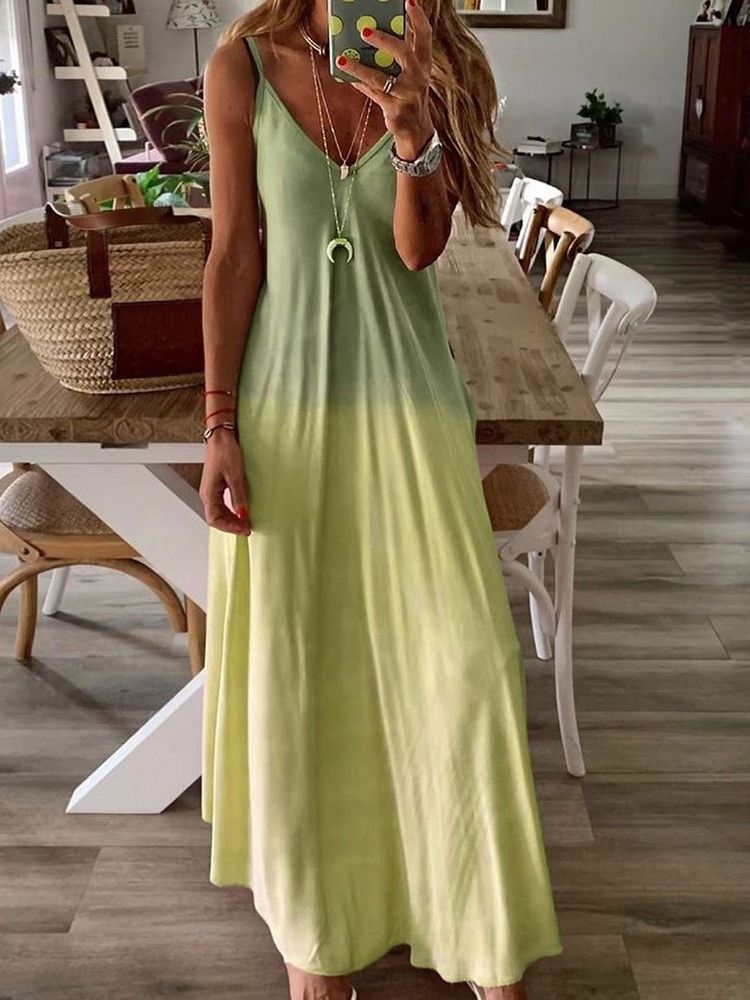 Vestido Longo Com Decote Em V Sem Mangas Vestido De Praia Vestidos De Praia Para Mulheres