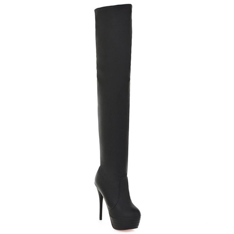 Botas Altas De Joelho Com Plataforma Sexy Feminina