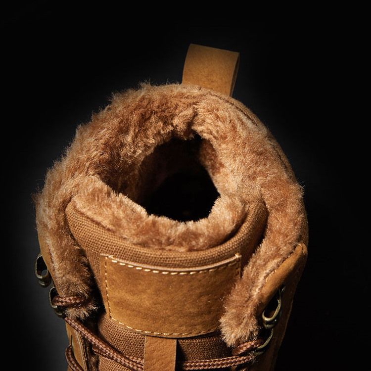 Botas De Camurça Masculinas Com Biqueira Redonda Com Cordão Na Frente