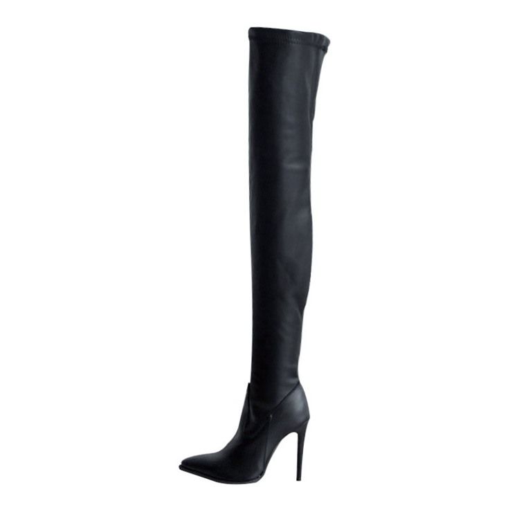 Botas Femininas Com Zíper Lateral Pontiagudo Lado Ocidental