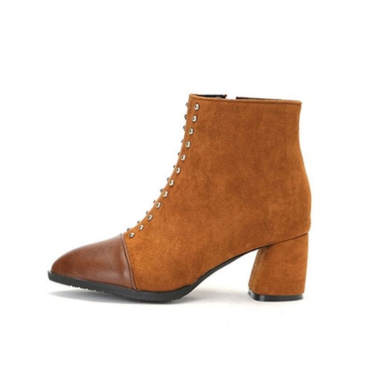 Botas Femininas Com Zíper Lateral Com Zíper Pontiagudo Para Tornozelo