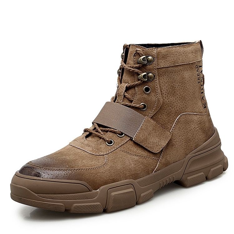 Botas Martin De Inverno Masculinas Com Biqueira Redonda Lisa Com Atacadores