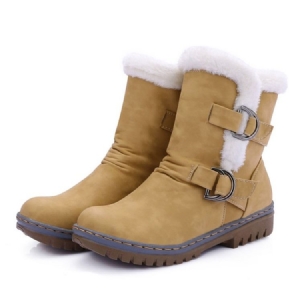 Botas De Neve Femininas Com Ferrolho Redondo