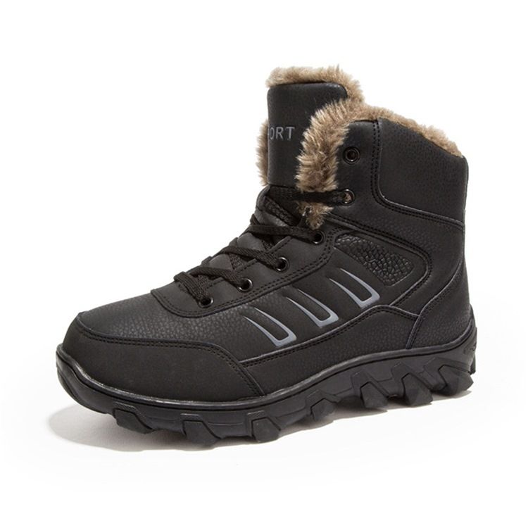 Botas De Neve Masculinas Com Biqueira Redonda