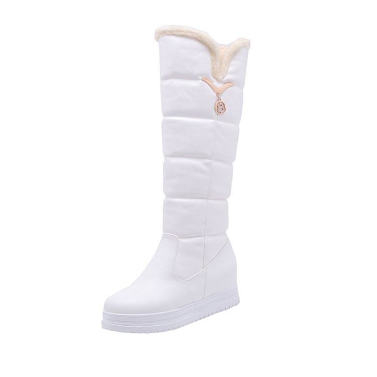 Botas De Neve De Salto Redondo Com Salto Redondo Feminino