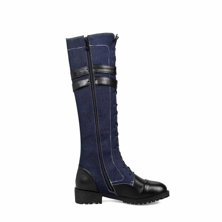 Botas Ocidentais Com Zíper Lateral Redondo Feminino