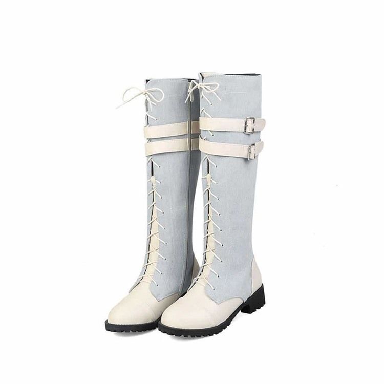 Botas Ocidentais Com Zíper Lateral Redondo Feminino