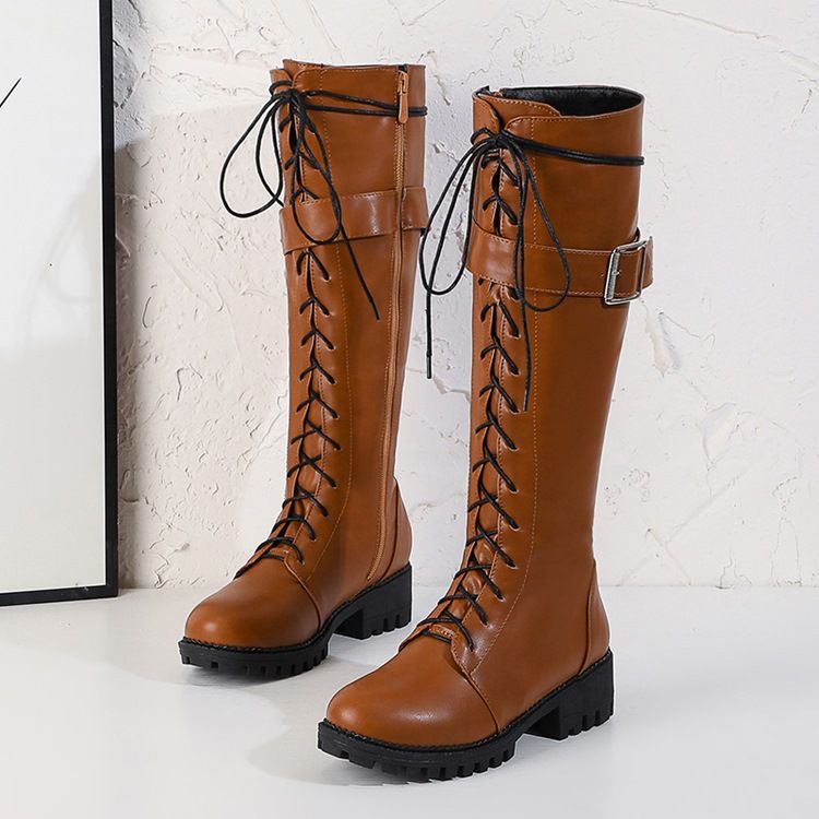 Botas Ocidentais De Salto Liso Feminino Com Zíper