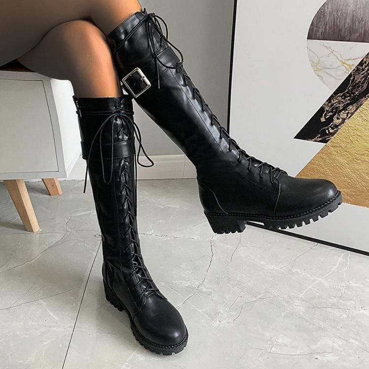 Botas Ocidentais De Salto Liso Feminino Com Zíper