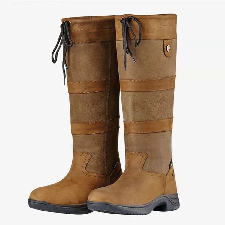 Botas De Salto Liso Com Salto Redondo Feminino