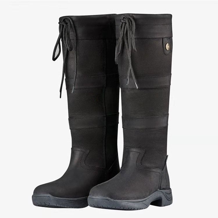 Botas De Salto Liso Com Salto Redondo Feminino