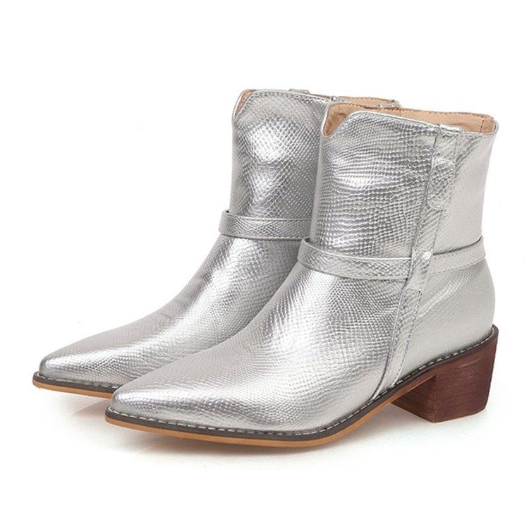 Botas De Tornozelo Feminino Simples Deslizantes