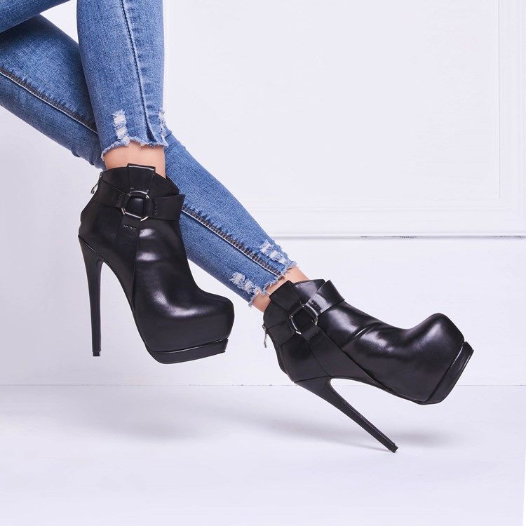 Botas Ultra-altas Pretas Modernas Femininas