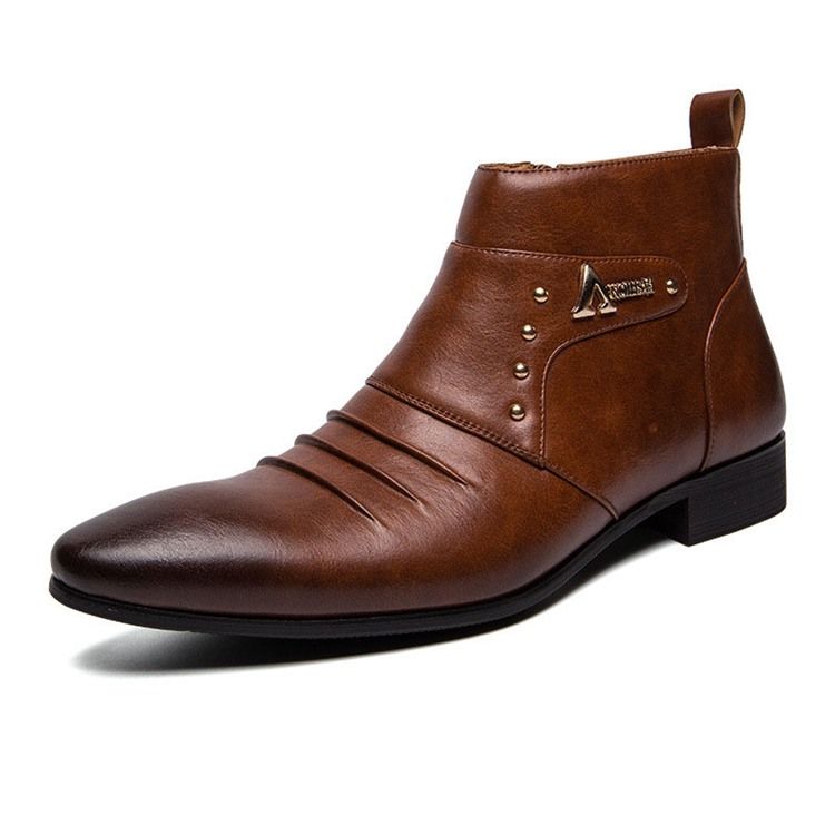 Color Block Botas Masculinas De Alto Corte Superior Pu