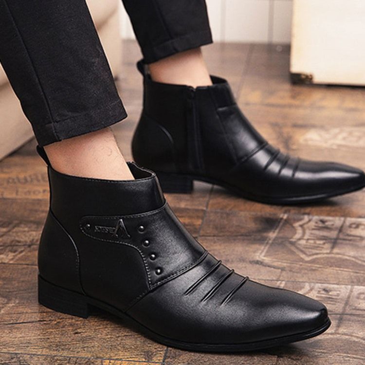 Color Block Botas Masculinas De Alto Corte Superior Pu