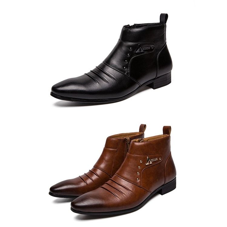 Color Block Botas Masculinas De Alto Corte Superior Pu