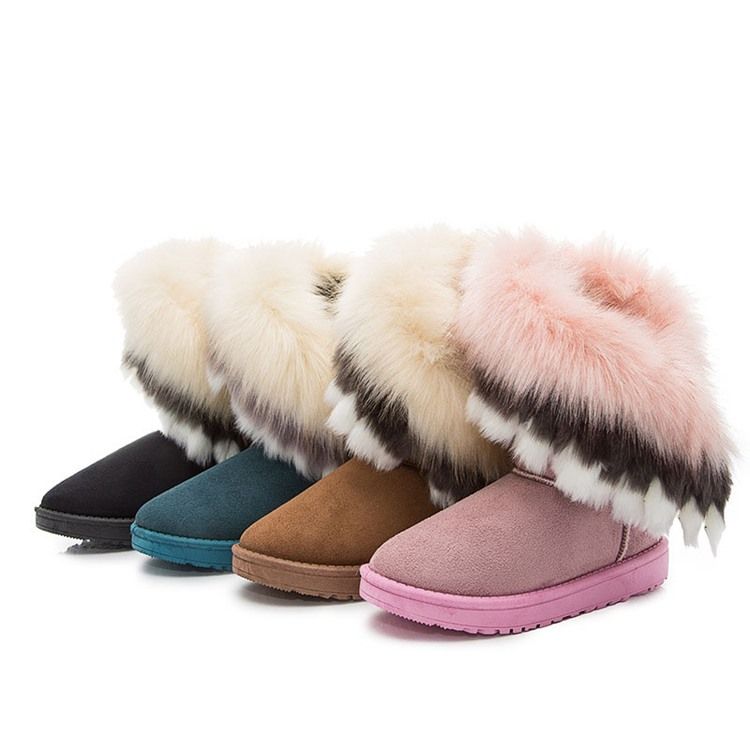 Color Block Slip-on Botas De Neve Femininas