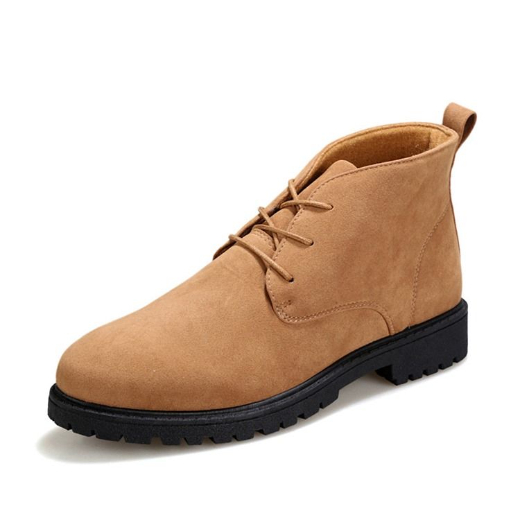 Sapatos Casuais Masculinos Com Biqueira Redonda Com Cordões