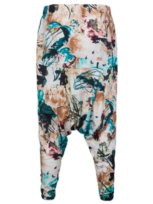 Calça Baggy Homem Com Estampa Floral De Verão