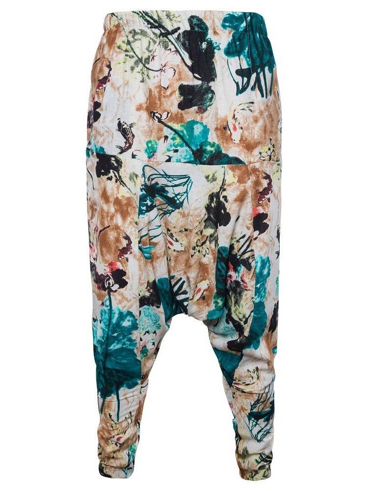 Calça Baggy Homem Com Estampa Floral De Verão