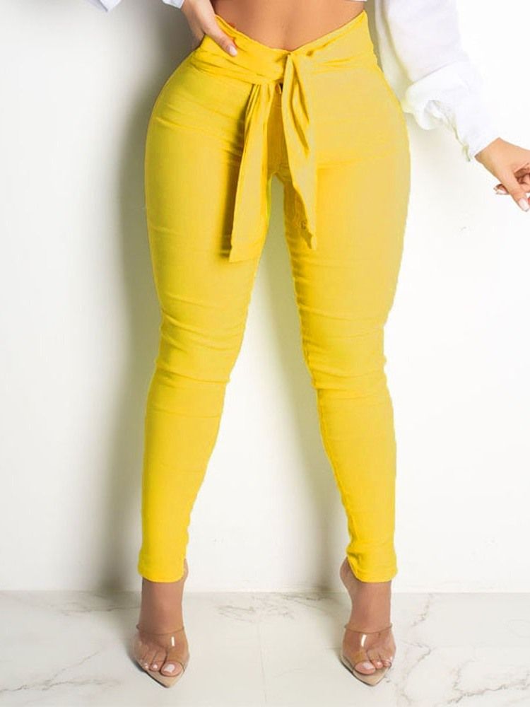 Calça Casual Feminina Simples De Renda Magra