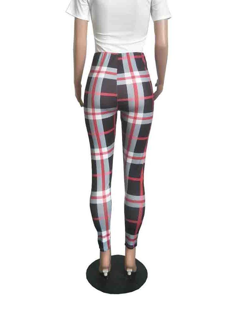 Calça Casual Feminina Skinny Color Block Cell Na Altura Do Tornozelo