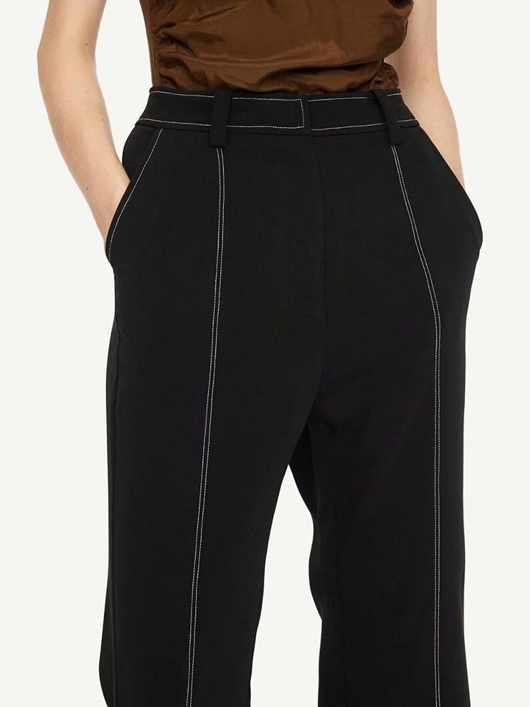 Calça Casual Feminina Slim Bellbottoms De Cintura Alta