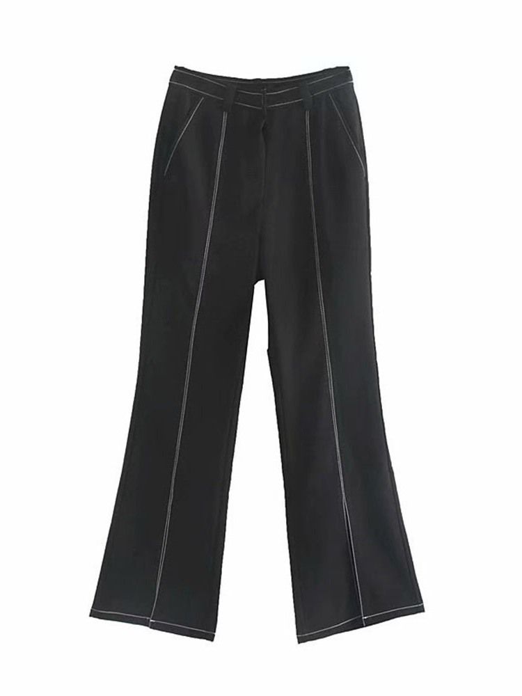 Calça Casual Feminina Slim Bellbottoms De Cintura Alta