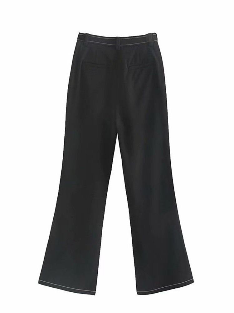 Calça Casual Feminina Slim Bellbottoms De Cintura Alta