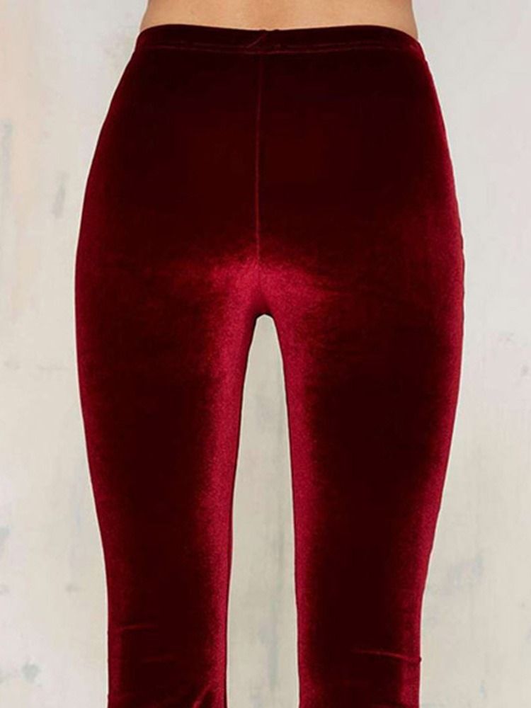 Calça Casual Feminina Slim Bellbottoms De Cintura Alta