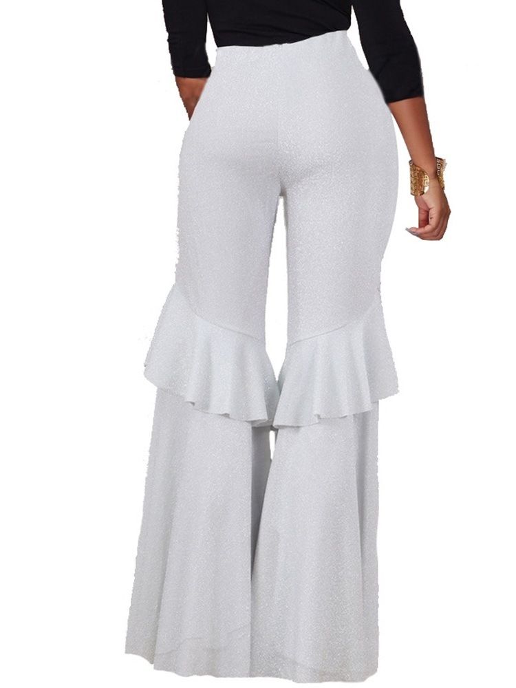 Calça Casual Feminina Solta Liso Cintura Média Pernas Largas