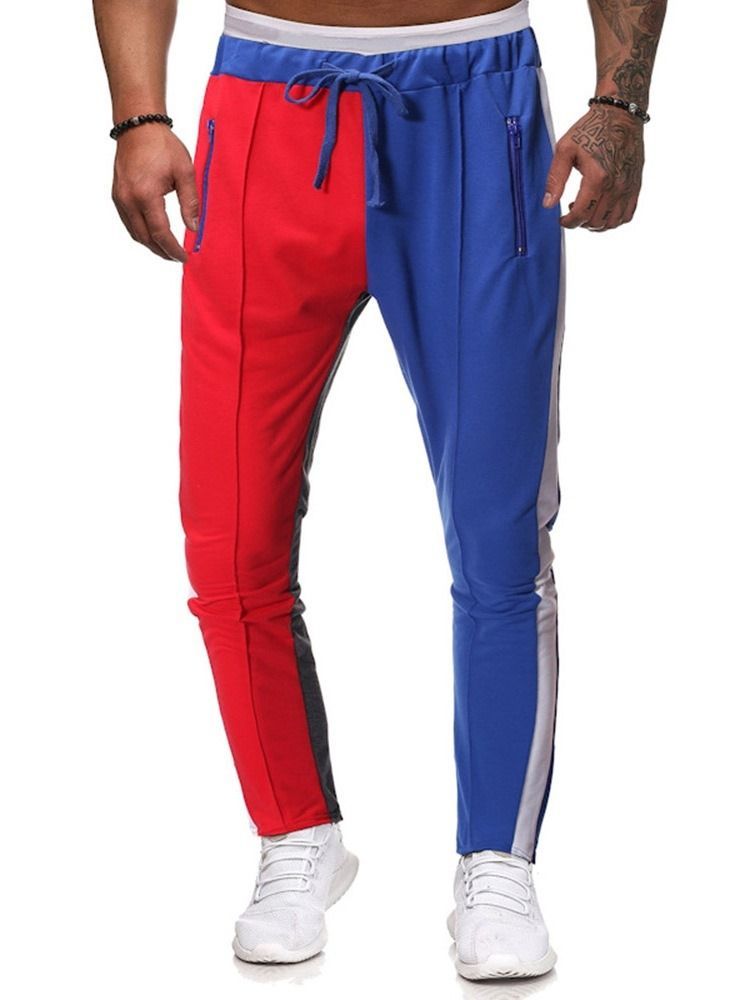 Calça Casual Masculina Color Block Fina De Verão