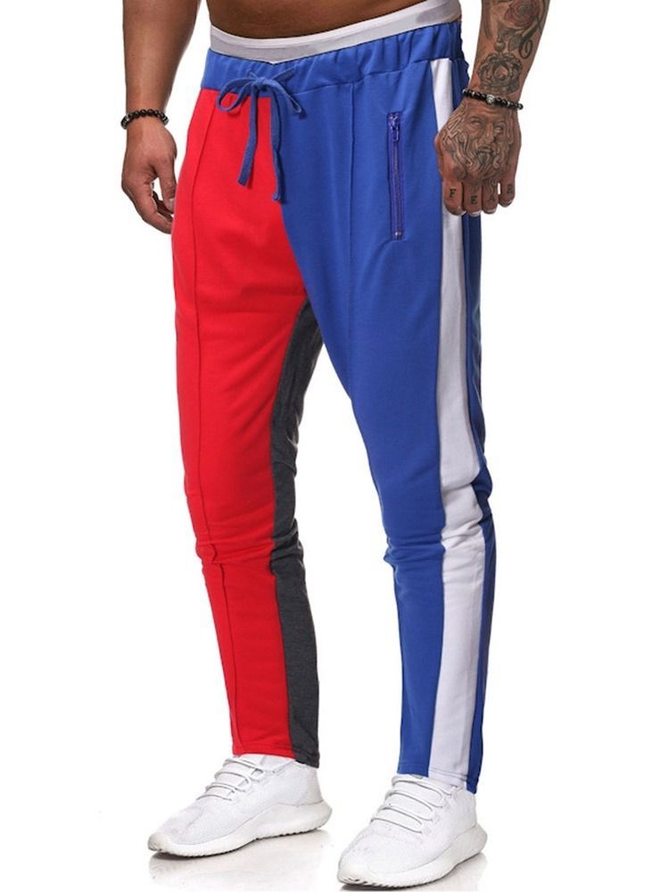 Calça Casual Masculina Color Block Fina De Verão