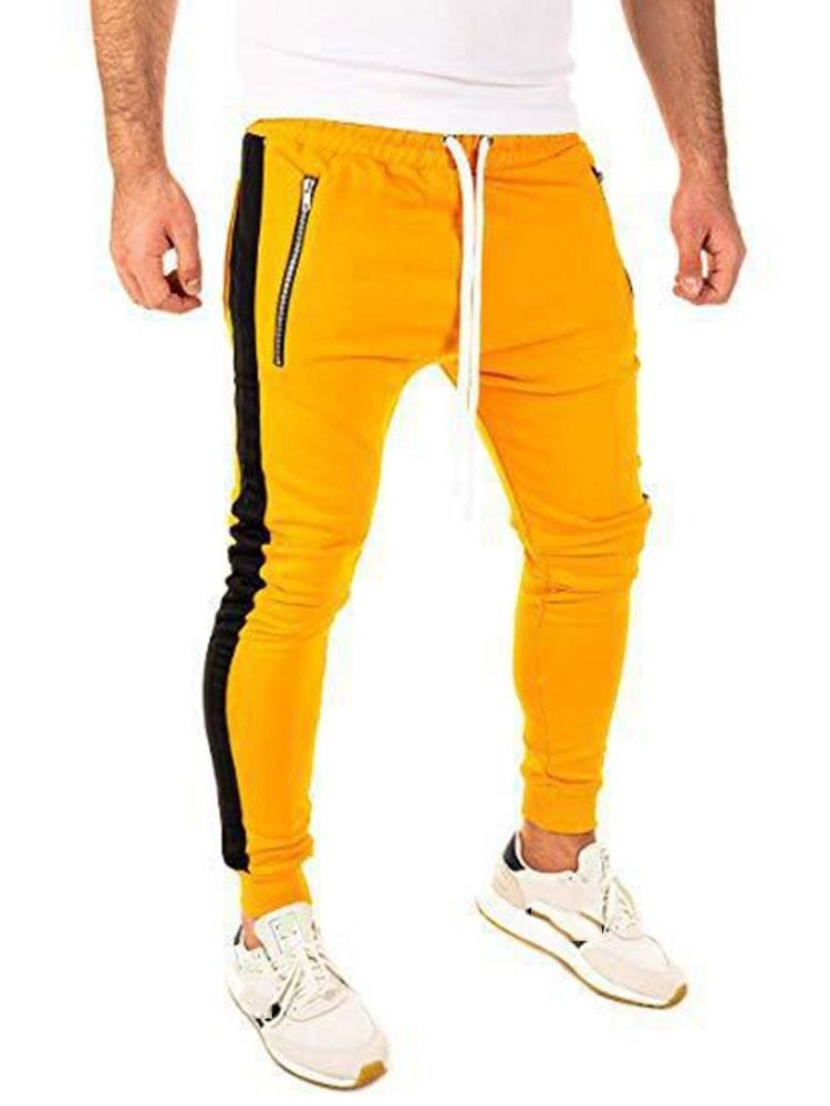 Calça Casual Masculina Com Cadarço Com Cadarço Colorido