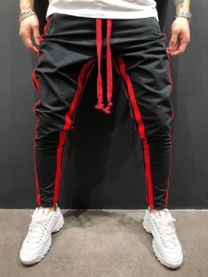 Calça Casual Masculina Com Cadarço Na Cintura