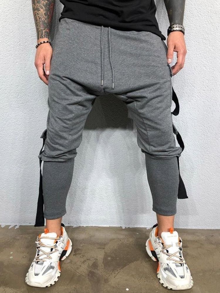 Calça Casual Masculina Com Cintura Média