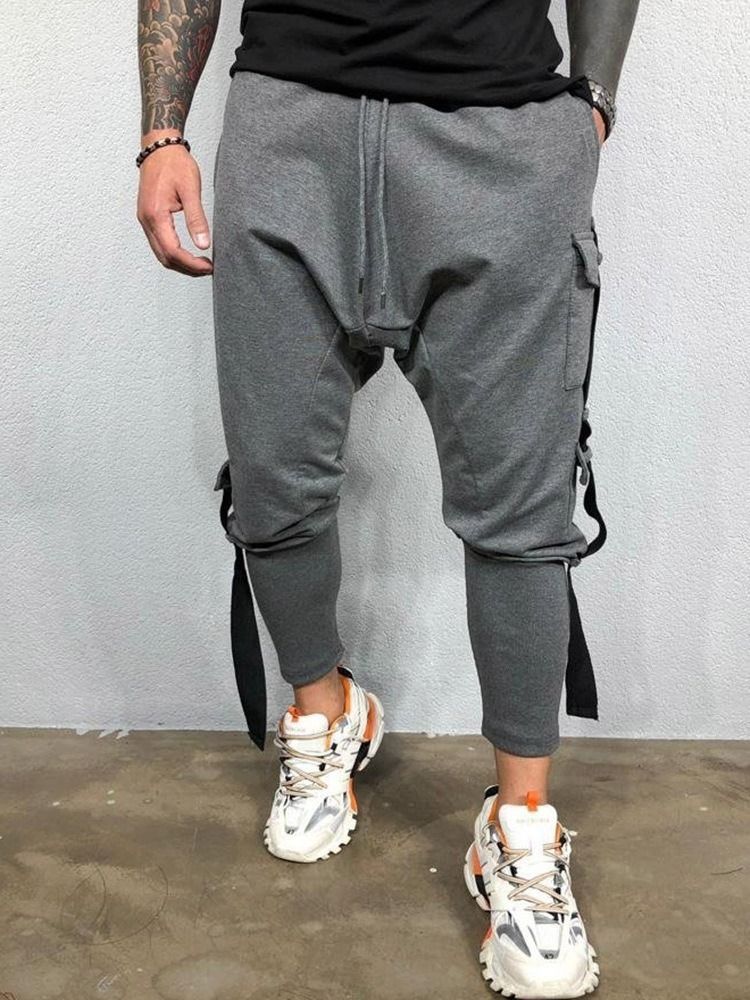 Calça Casual Masculina Com Cintura Média