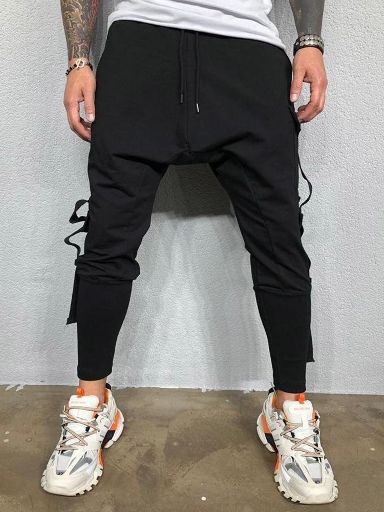 Calça Casual Masculina Com Cintura Média