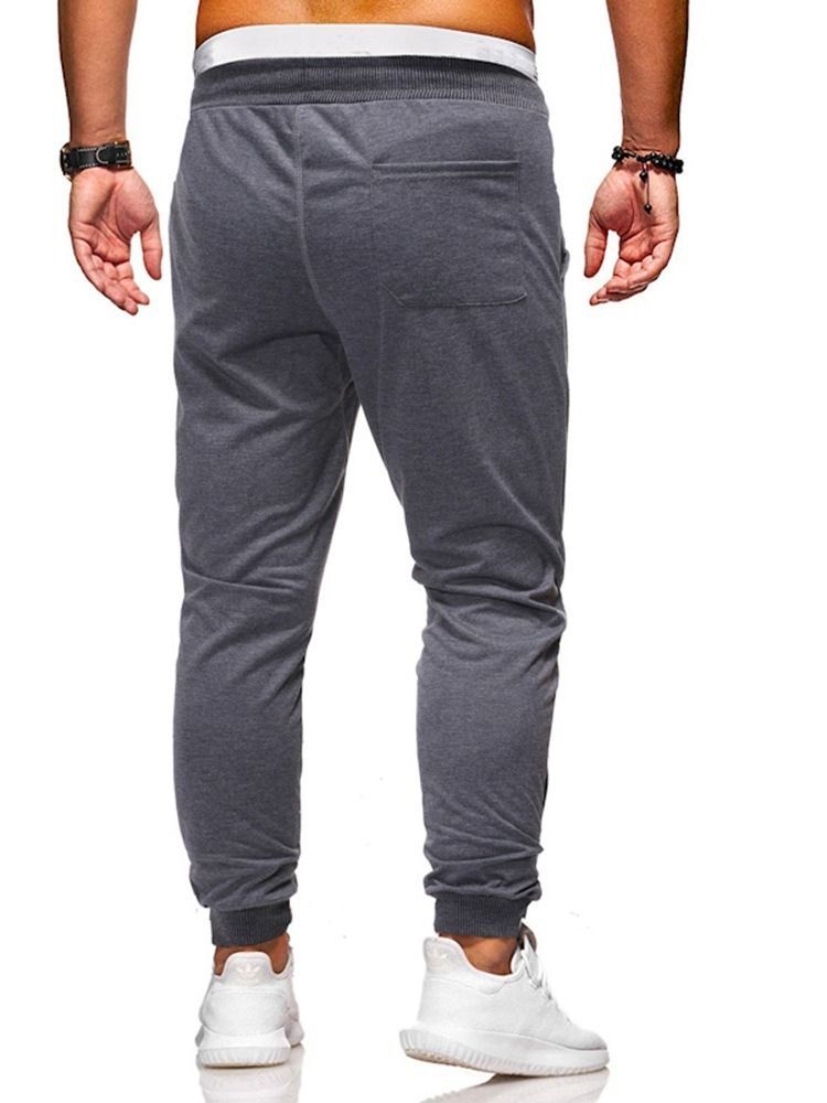 Calça Casual Masculina Com Cintura Média