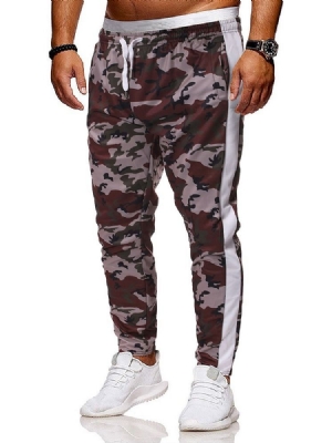 Calça Casual Masculina Com Renda Camuflada De Bolso