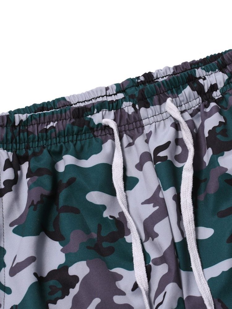 Calça Casual Masculina Com Renda Camuflada De Bolso