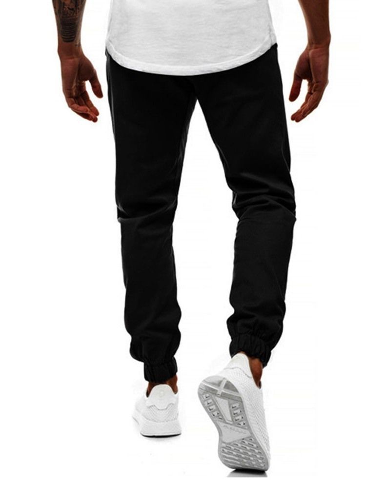 Calça Casual Masculina Lisa De Bolso